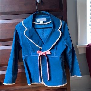 Teal velvet blazer - handmade in NYC